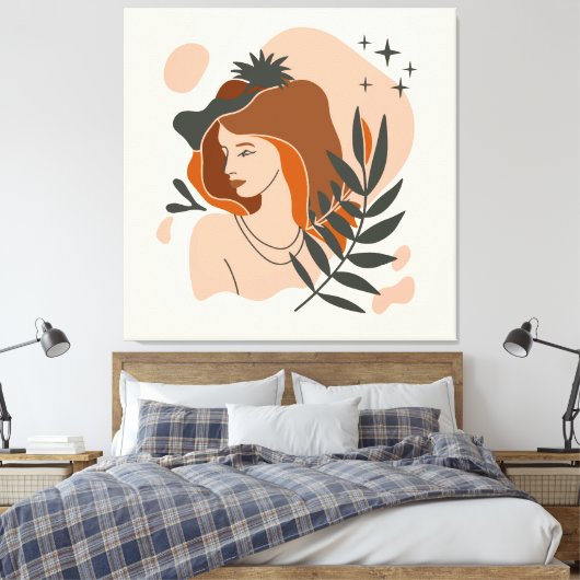 Boho Vrouw Sterren Canvas Afdruk (Insitu (Slaapkamer))