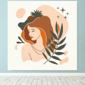 Boho Vrouw Sterren Canvas Afdruk (Insitu (Houten vloer))