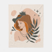 Boho Vrouw Sterren Fleece Deken (Voorkant)