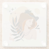 Boho Vrouw Sterren Glazen Onderzetter (Achterkant)