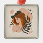 Boho Vrouw Sterren Metalen Ornament (Voorkant)