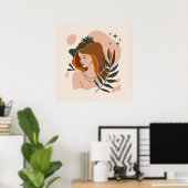 Boho Vrouw Sterren Poster (Thuiskantoor)