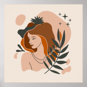 Boho Vrouw Sterren Poster