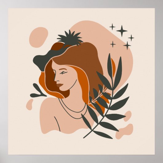 Boho Vrouw Sterren Poster (Voorkant)