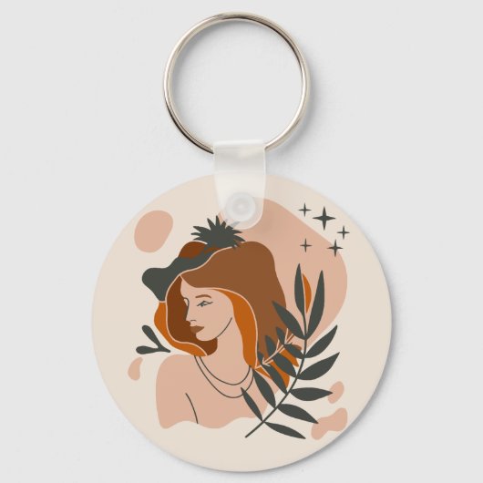 Boho Vrouw Sterren Sleutelhanger (Voorkant)