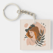 Boho Vrouw Sterren Sleutelhanger (voorkant)