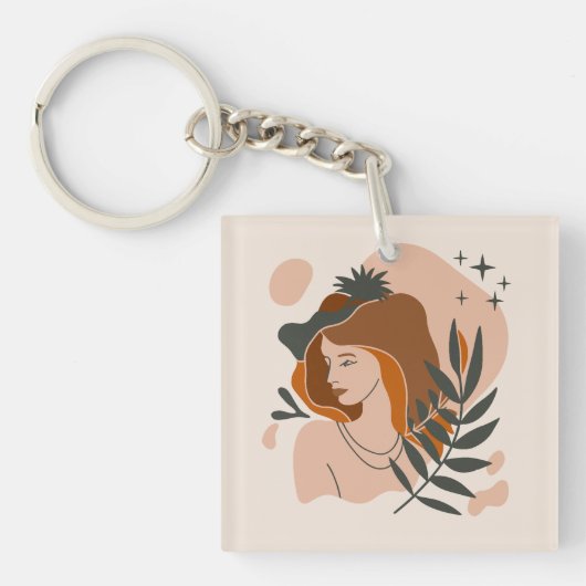 Boho Vrouw Sterren Sleutelhanger (voorkant)