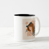 Boho Vrouw Sterren Tweekleurige Koffiemok (Voorkant rechts)