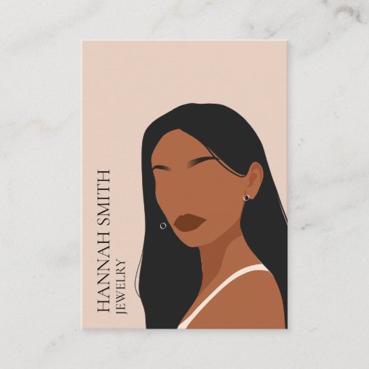 Boho Vrouw Stud Oorbel Display Visitekaartje (Voorkant)