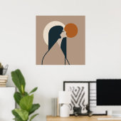 Boho Vrouw Zon Poster (Thuiskantoor)