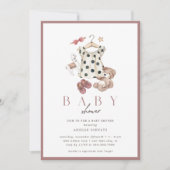 Boho Vrouwelijke Meisjes Rustiek  Baby shower Kaart (Voorkant)