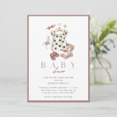 Boho Vrouwelijke Meisjes Rustiek  Baby shower Kaart (Staand voorkant)