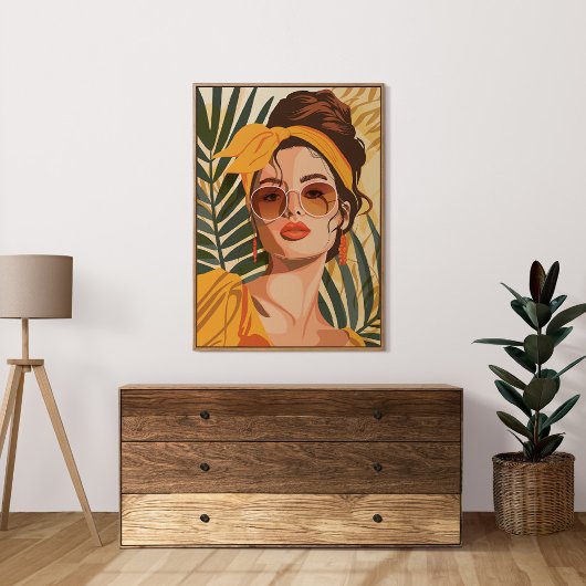 Boho  vrouwelijke zomerportretkunst poster