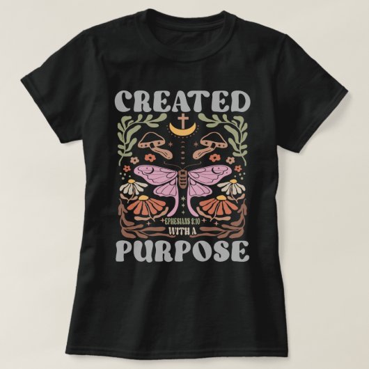 Boho Vrouwen Christelijk Creëer met Doel T-shirt (Design voorkant)