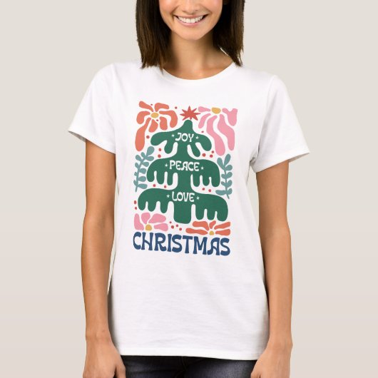 Boho Vrouwen Kerst T shirt, Kerst t shirt. T-shirt (Voorkant)