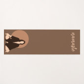 Boho Vrouwen Oefenbewegingen Namaste Yogi Brown Yogamat (Voorkant (horizontaal))