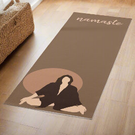 Boho Vrouwen Oefenbewegingen Namaste Yogi Brown Yogamat