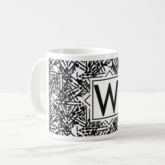 Boho W Monogram Koffiemok (Voorkant links)