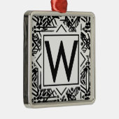 Boho W Monogram Metalen Ornament (Rechts)