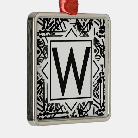 Boho W Monogram Metalen Ornament (Rechts)