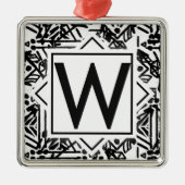 Boho W Monogram Metalen Ornament (Voorkant)