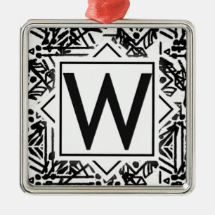 Boho W Monogram Metalen Ornament