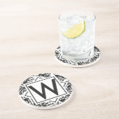 Boho W Monogram Zandsteen Onderzetter (Zijkant)