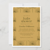Boho waaierpalmblad botanische mosterd baby shower kaart (Voorkant)