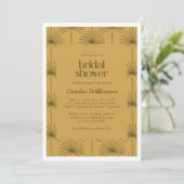 Boho waaierpalmblad botanische mosterd bruidsdouch kaart (Staand voorkant)