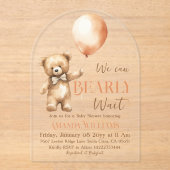 Boho wacht nauwelijks genderneutraal Beer Baby sho Acryl Uitnodigingen (Voorkant)