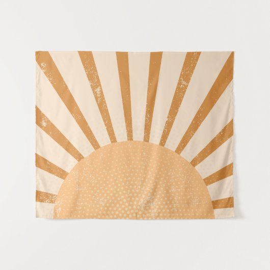 Boho Wall Hanging Retro Rainbow Sunset Wandkleed (Voorkant (horizontaal))