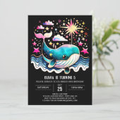 Boho walvis golven meisje verjaardag kaart (Staand voorkant)