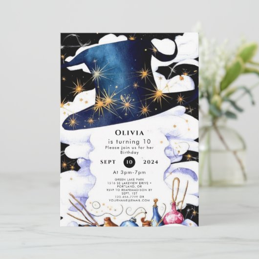 Boho Wand Magic Wizard Verjaardag Kaart (Staand voorkant)