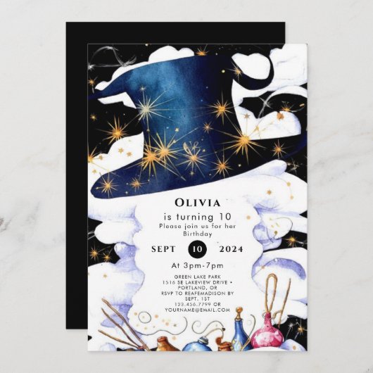 Boho Wand Magic Wizard Verjaardag Kaart (Voorkant / Achterkant)