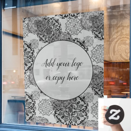 Boho Warm Grays Mandalas Raamsticker (Cafe Raam)