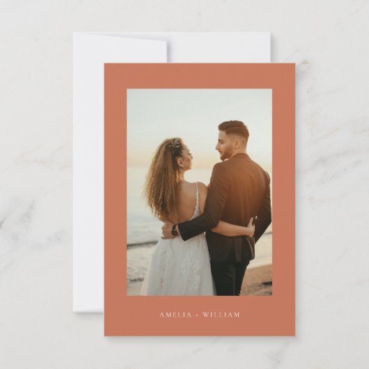 Boho Warm Terracotta Floral Wedding Save the Date (Achterkant)