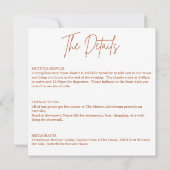 Boho Warm Wedding Welkom Card Kaart (Achterkant)