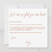 Boho Warm Wedding Welkom Card Kaart (Voorkant)