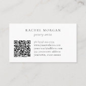 Boho Warme Pastel Tegel Aardewerk Klei QR CODE Visitekaartje (Achterkant)