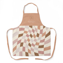 Boho Warped Checker gepersonaliseerd monogram