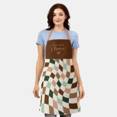 Boho Warped Checker Gepersonaliseerde mama Schort (Gedragen)