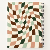 Boho Warped Checkerboard gepersonaliseerd monogram Notitieboek (Achterkant)