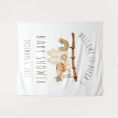 Boho Waslijn Baby Shower Welkom Bord Tapijt Wandkleed (Voorkant (horizontaal))