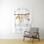 Boho Waslijn Baby Shower Welkom Bord Wandkleed (In situ)