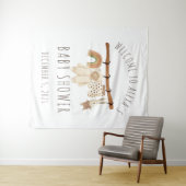 Boho Waslijn Baby Shower Welkom Bord Wandkleed (In Situ (horizontaal))
