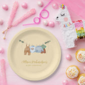 Boho waslijn jongen pastel geel Papier Bord (Feest)