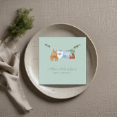 Boho waslijn jongen pastel groen Papier Servet