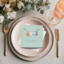 Boho waslijn jongen pastel groen Papier Servet