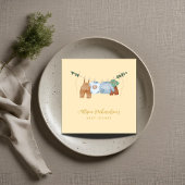 Boho waslijn jongen pastel waterverf baby shower servet