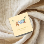 Boho waslijn jongen pastel waterverf baby shower servet